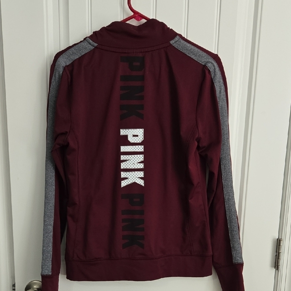 PINK Victoria's Secret Burgundy Quarter-Zip with White Dog Logo - Picture 6 of 6